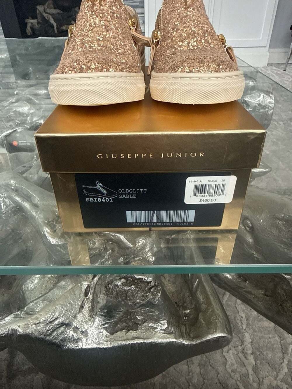 Giuseppe Junior OLDGLITT Sable Glitter Slip-On Sneakers